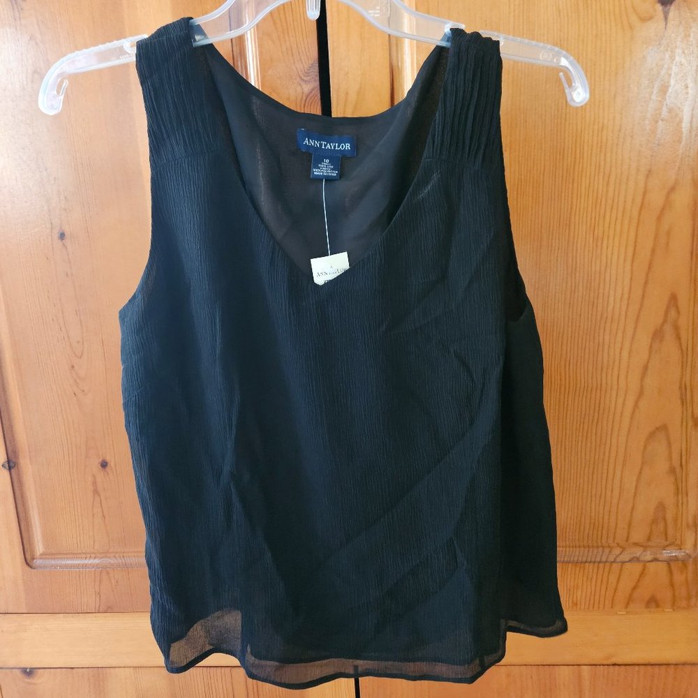 Ann Taylor Black Sleeveless Shell